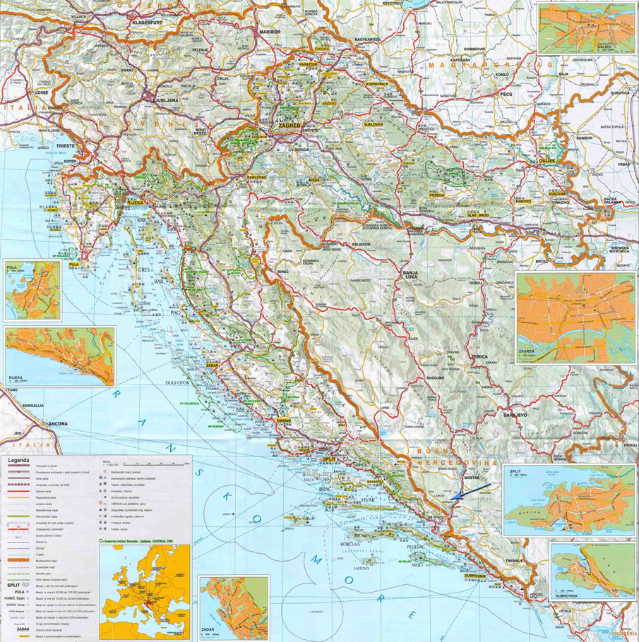 Mapa satelital de Medjugorje