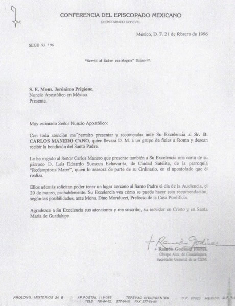Carta de la Conferencia del Episcopado Mexicano